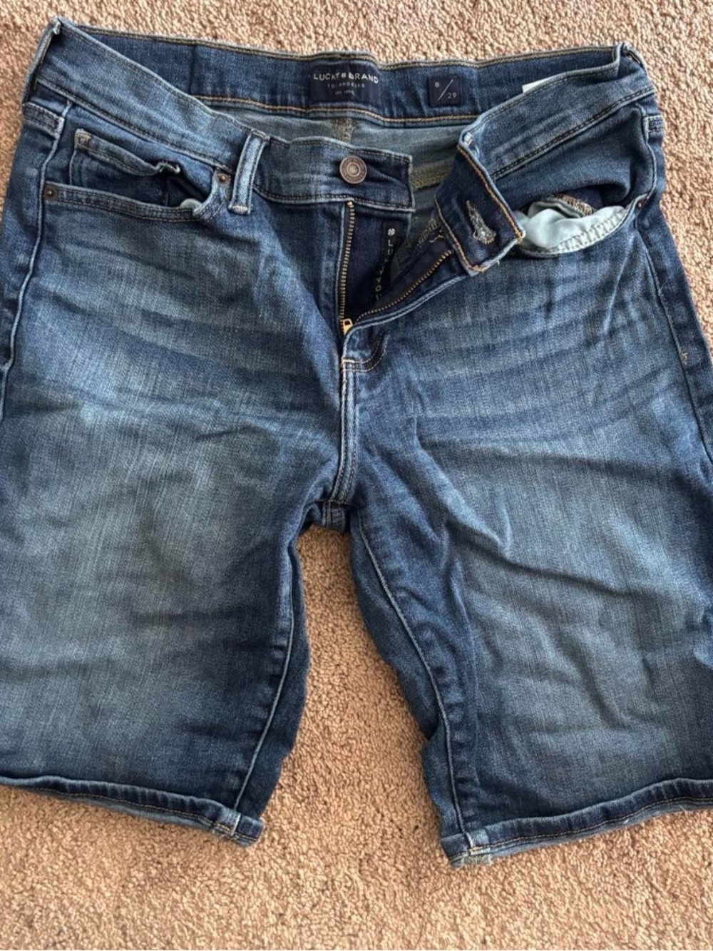 Lucky Brand wo Dark Wash Denim Shorts - Blue
